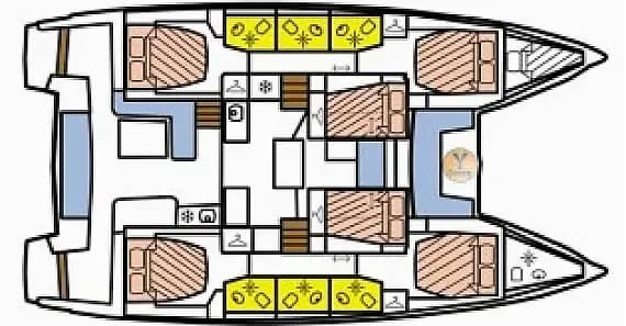 Deck plan of Lagoon 50 in Eden Island / Mahe, Victoria / Eden Island Marina