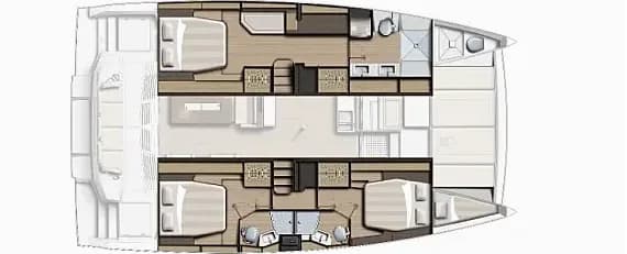 Deck plan of Bali 4.4 in Saint-Mandrier-sur-Mer / Port Pin Rolland