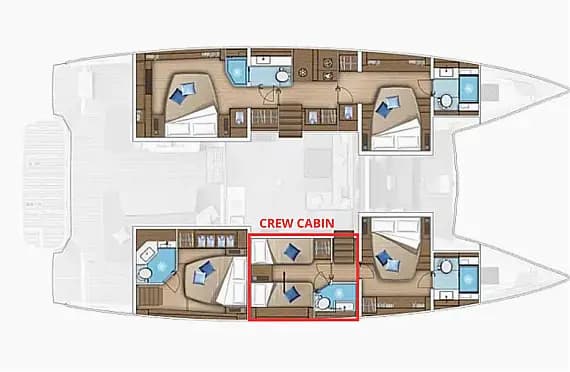 План на палубата на Lagoon 55 in Kaštel Gomilica / Marina Kaštela