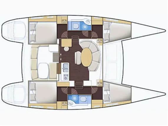 Lagoon 380 in Lefkada / D-Marin Marina Lefkas 的甲板布局图