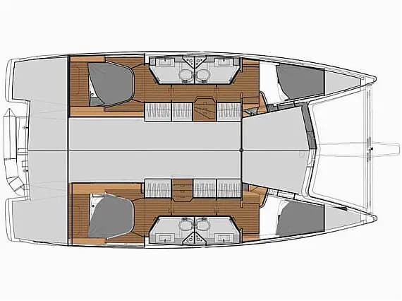 Lucia 40 in Portimao / Marina de Portimao 的甲板布局图