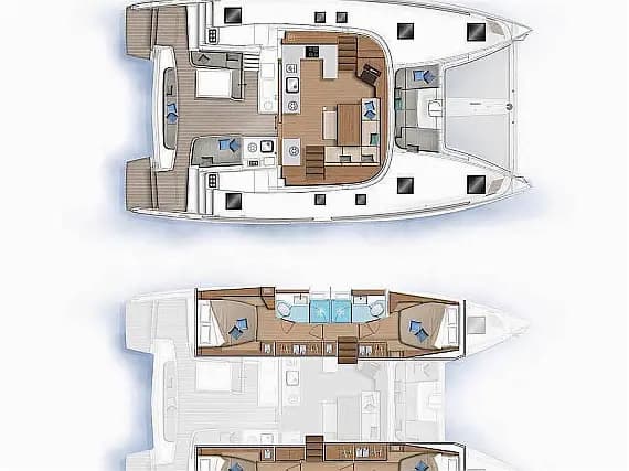 Lagoon 46 in Athens / Alimos Marina 的甲板布局图