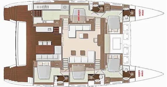 תוכנית הסיפון של Lagoon 620 in Salerno / Marina d'Arechi
