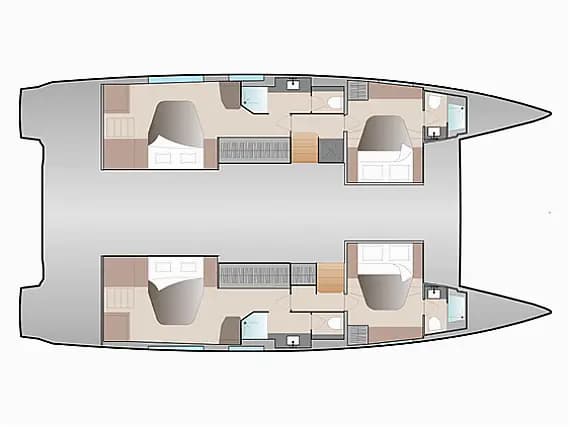 План на палубата на Aura 51 in Seget Donji / Marina Baotić