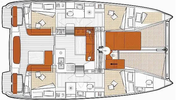Excess 11 in Orhaniye / Marti Marina 的甲板布局图