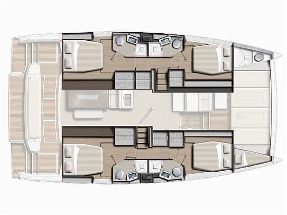 План на палубата на Bali 4.6 in Zadar / Marina Zadar