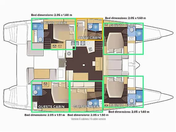 План на палубата на Lagoon 52F in Kaštel Gomilica / Marina Kaštela
