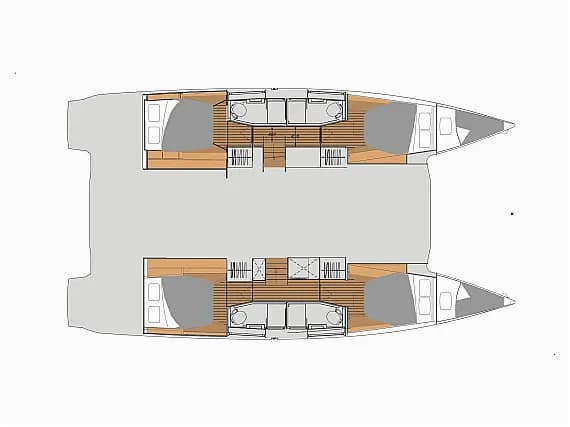 Elba 45 in Sukošan / D-Marin Dalmacija Marina 的甲板布局图