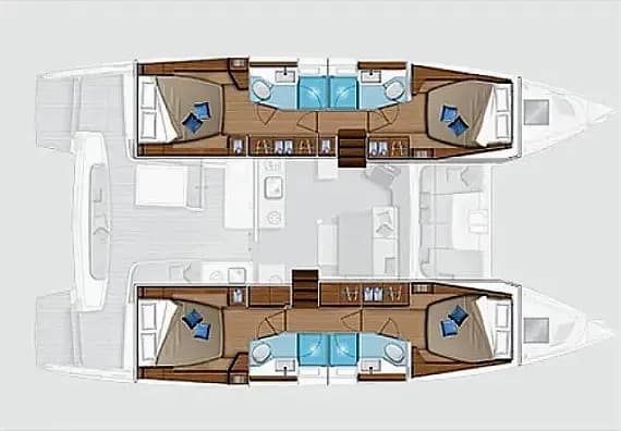 Lagoon 46 in Athens / Alimos Marina 的甲板布局图