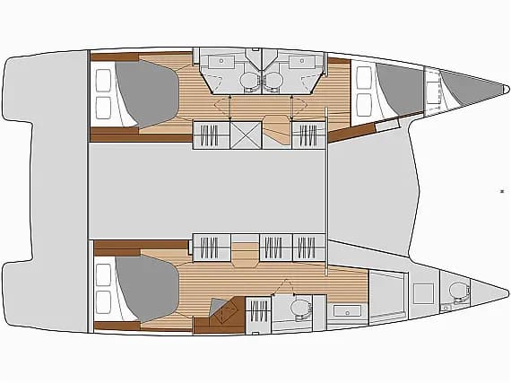 План на палубата на Isla 40 in Orhaniye / Marti Marina