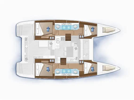 תוכנית הסיפון של Lagoon 40 in Dubrovnik / ACI Marina Dubrovnik