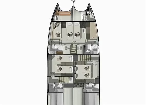 План на палубата на Prestige M48 in Split / ACI Marina Split