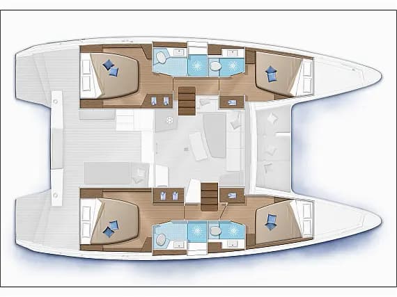 План на палубата на Lagoon 42 in Corsica / Ajaccio / Port Tino Rossi