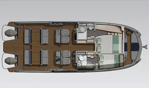 План на палубата на Yot 36 in Sicily / Capo d'Orlando Marina