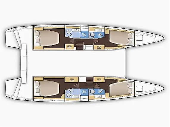 План на палубата на Lagoon 42 in Trogir / SCT Marina Trogir