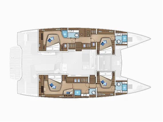 План на палубата на Lagoon 55 in Kaštel Gomilica / Marina Kaštela