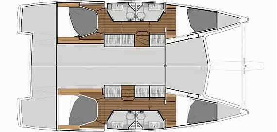 תוכנית הסיפון של Lucia 40 in Marmaris Yacht Marina