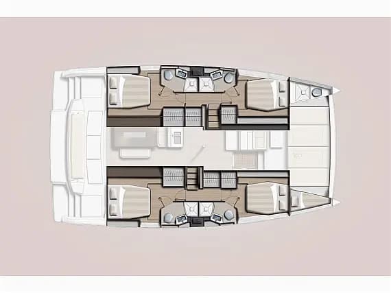 План на палубата на Bali 4.6 in Göcek / D-Marin Göcek Marina