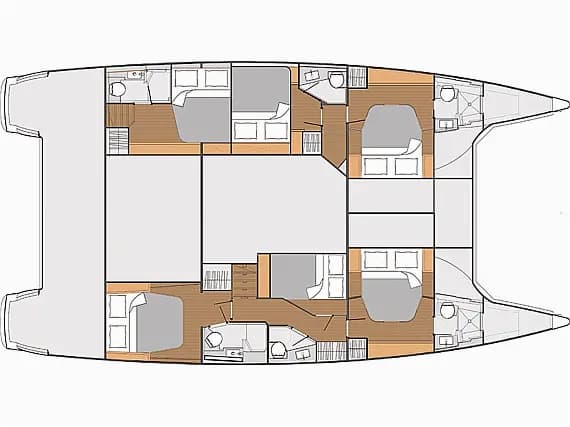 План на палубата на Saba 50 in Trogir / SCT Marina Trogir