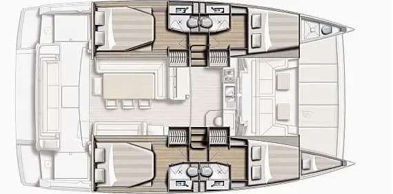 План на палубата на Bali 4.1 in Preveza Marina