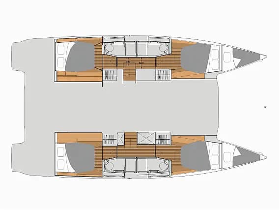 План на палубата на Elba 45 in Sukošan / D-Marin Dalmacija Marina