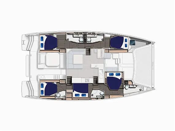 תוכנית הסיפון של Leopard 50 in Eden Island / Mahe, Victoria / Eden Island Marina
