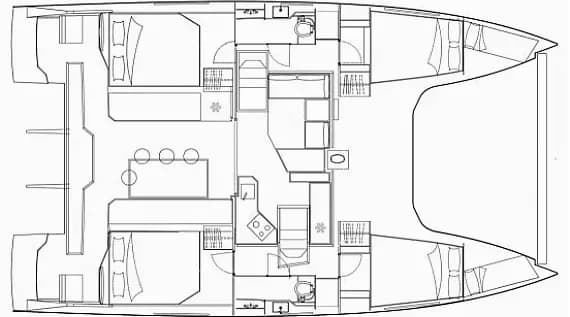 План на палубата на Nautitech 40 Open in Tropea / Porto di Tropea