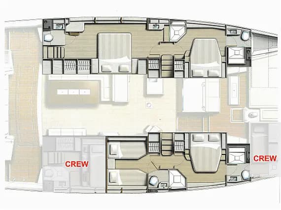 Bali 5.4 in Mallorca / Andratx / Puerto de Andratx 的甲板布局图