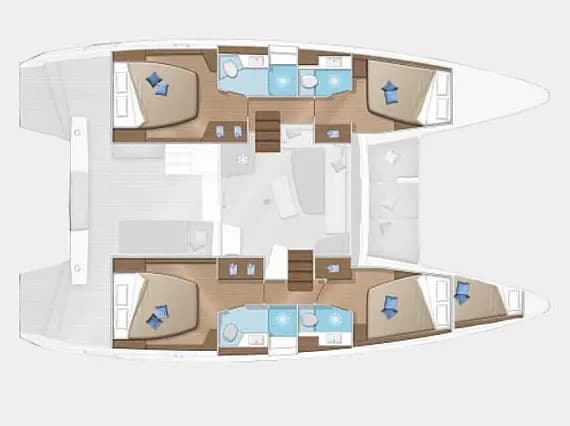 Lagoon 42 in Lefkada / D-Marin Marina Lefkas 的甲板布局图