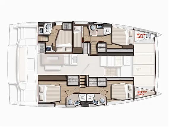 Deck plan of Bali 4.6 in Sicily / Capo d'Orlando Marina