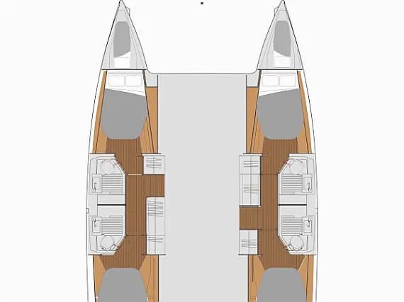 Astréa 42 in Sukošan / D-Marin Dalmacija Marina 的甲板布局图