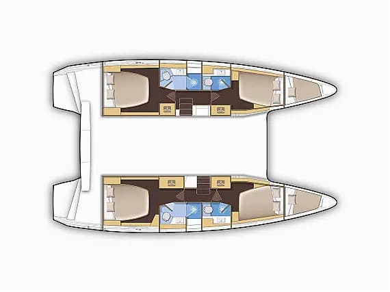 Lagoon 42 in Skradin / ACI Marina Skradin 的甲板布局图