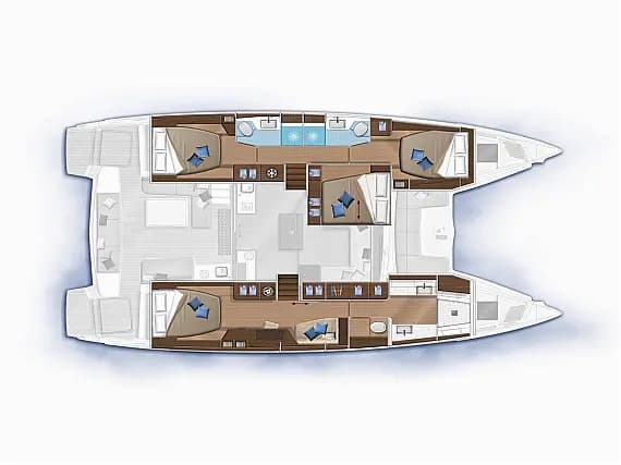 תוכנית הסיפון של Lagoon 50 in Fethiye / Yacht Club Mai