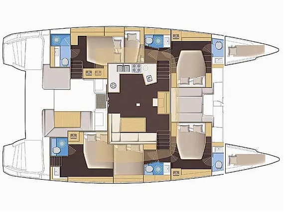 План на палубата на Lagoon 52F in Trogir / SCT Marina Trogir
