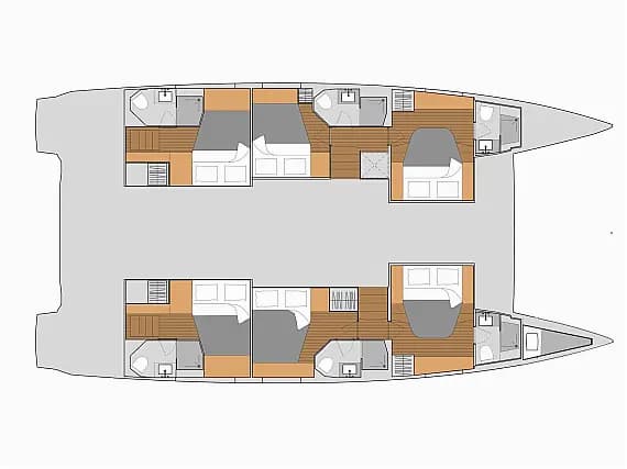План на палубата на Aura 51 in Sukošan / D-Marin Dalmacija Marina