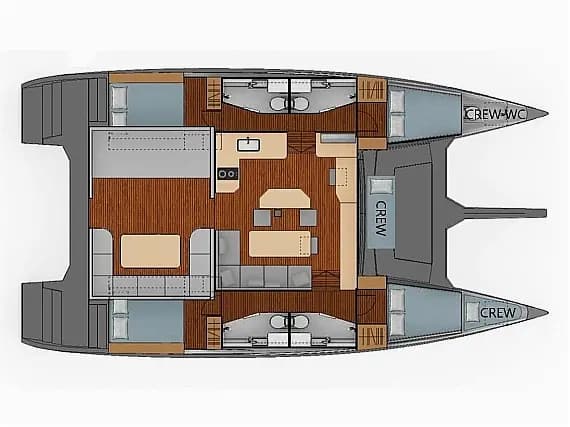 תוכנית הסיפון של Luna 49 in Split / MCI Marine Club International