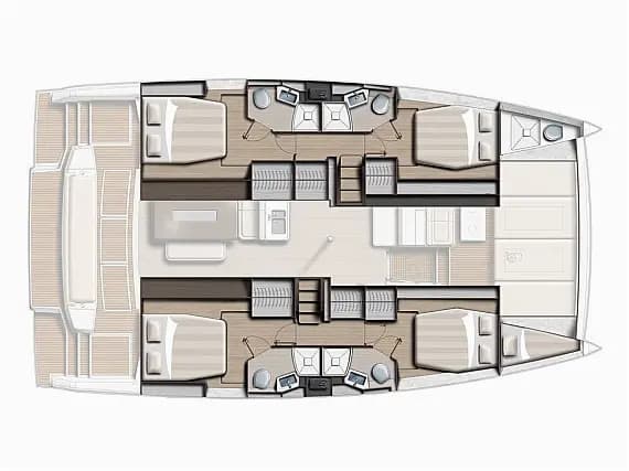 План на палубата на Bali 4.6 in Zadar / Marina Zadar