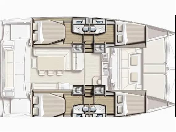 תוכנית הסיפון של Bali 4.1 in St. Vincent / Admiralty Bay / Bequia Marina