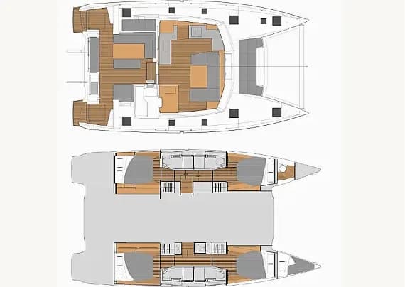 תוכנית הסיפון של Elba 45 in Marmaris Yacht Marina