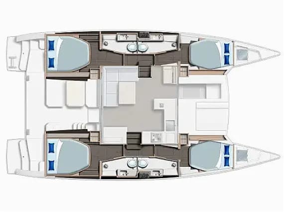 Deck plan of Leopard 42 in Marina Agana
