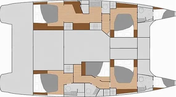 План на палубата на Saba 50 in Tortola / Road Town / Fort Burt Marina