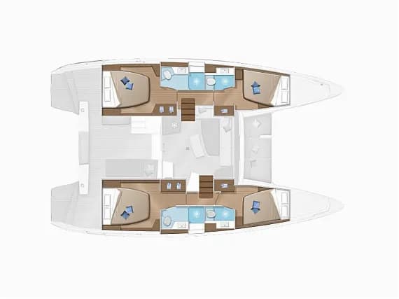 Deck plan of Lagoon 42 in Porto Heli