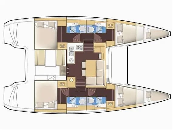 תוכנית הסיפון של Lagoon 40 in Athens / Alimos Marina
