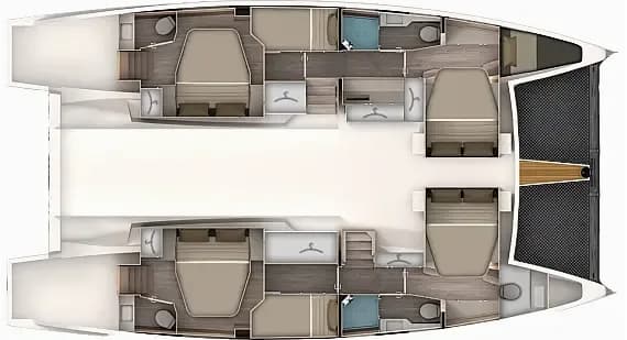 Aventura 45 in Fethiye / Ece Marina 的甲板布局图