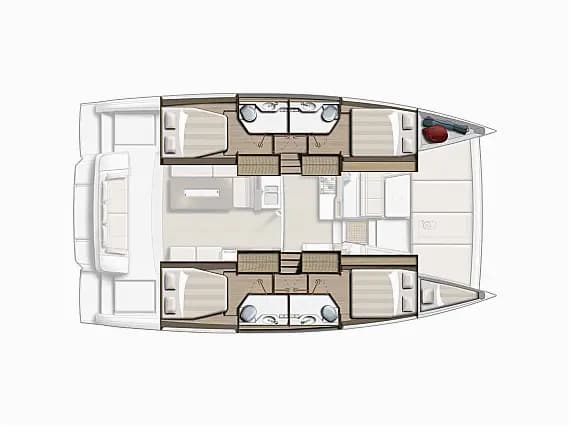 План на палубата на Bali 4.2 in Lefkada / D-Marin Marina Lefkas