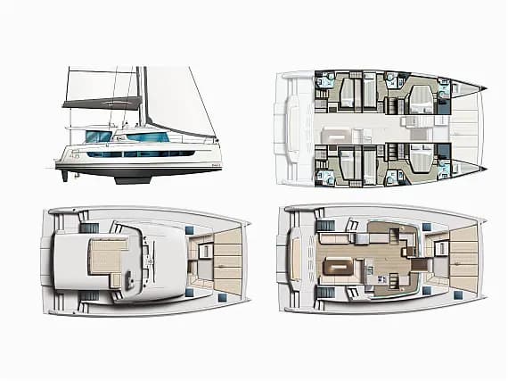 תוכנית הסיפון של Bali 4.8 in Athens / Alimos Marina