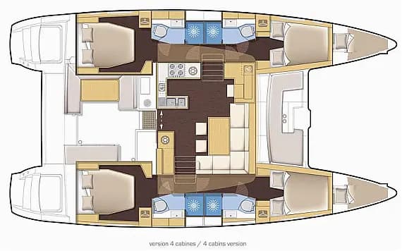 План на палубата на Lagoon 450 in Medulin / Marina Medulin