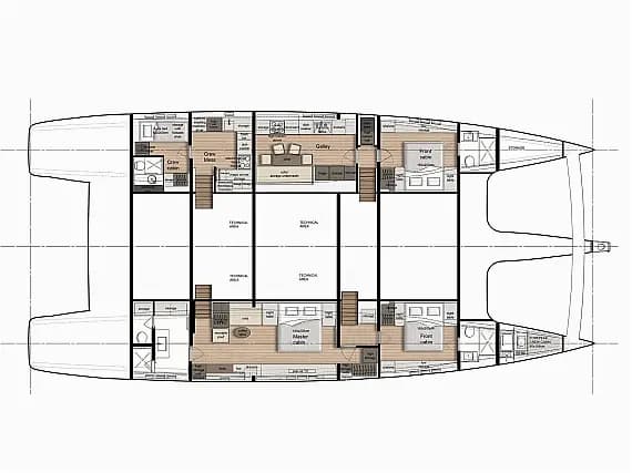 תוכנית הסיפון של Sunreef 80 in Šibenik / D-Marin Marina Mandalina