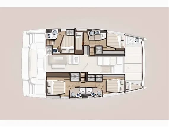 План на палубата на Bali 4.6 in Rhodes New Marina