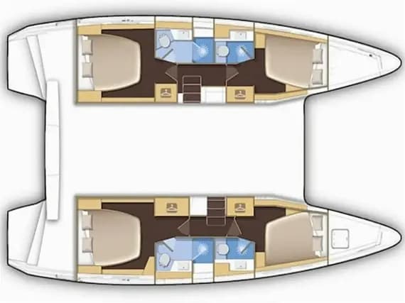 План на палубата на Lagoon 42 in Lefkada / D-Marin Marina Lefkas